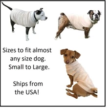 Eggshell Cable Knitted Ribbed Turtle Neck Dog Sweater for Large to Small Dogs
