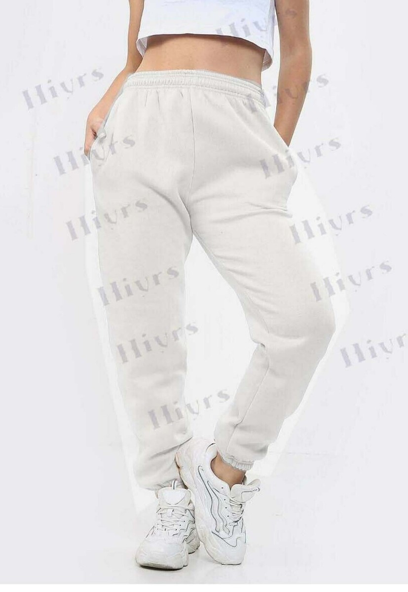 Girl White Jogging Bottoms Old Navy Favorite Fleece High-Waisted