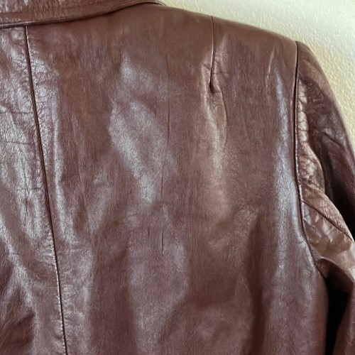 Vintage Burgundy Leather Button Up Jacket with Removable Winter Lining - Picture 7 of 14
