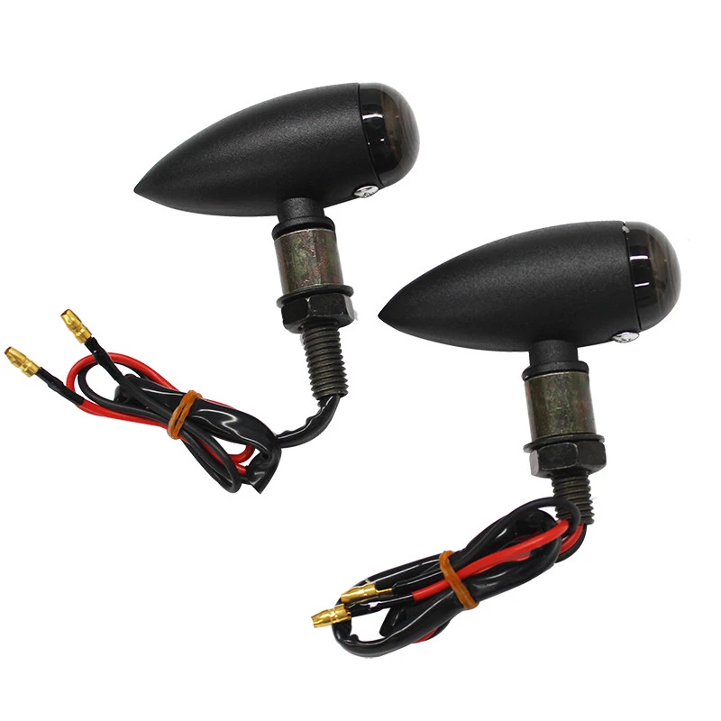 Lente de fumaça bala preta sinais de seta lâmpada âmbar 10mm para Chopper Cruiser Bobber - Imagem 4 de 4