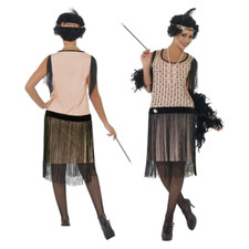 Adult 1920's Coco Flapper Great Gatsby Ladies Fancy Dress Costume Size 8-18