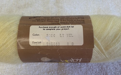 Hilo de bebé amarillo Caron Dazzle-Aire H2270 Aran 3 capas Creslan acrílico/nylon 1,5 oz - Imagen 2 de 6