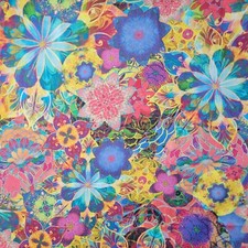 Brights Digital Floral Cotton Sateen Lawn -So Light Venice by Kaufman Fabrics