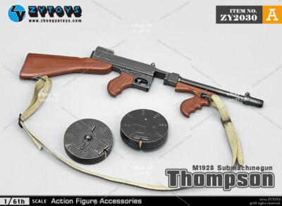 ZYTOYS ZY2030A 1/6 M1928 Thompson Submachine Gun Weapon Model Fit