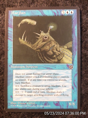 Marjhan Homelands NM Blue Rare MAGIC THE GATHERING MTG CARD..... (DS3D1G2) 