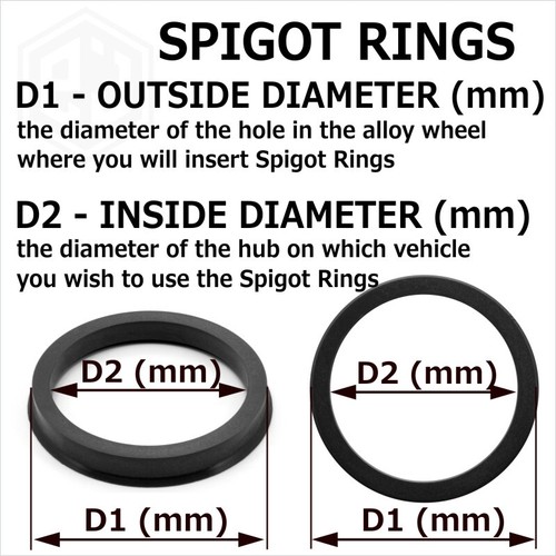 66.45 - 57.1 Audi SET OF 4 SPIGOT RINGS For Alloy Wheel Hub Centric wheel spacer - Picture 3 of 5