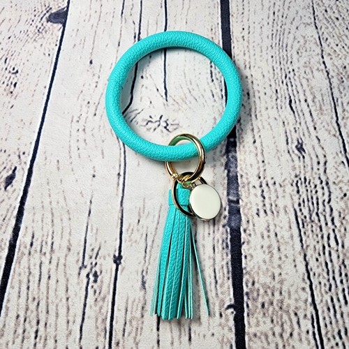 Llavero Borla Círculo Cuero PU Llavero Muñequera Redondo Brazalete Pulsera Regalos - Imagen 19 de 29