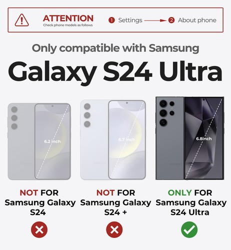 Dexnor for Samsung Galaxy S24 Ultra Case Heavy Duty Rugged with Camera Cover - Picture 26 of 84