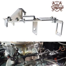 For Chevy SBC BBC Holley GM Throttle Cable Bracket Kickdown Chrome Steel New USA