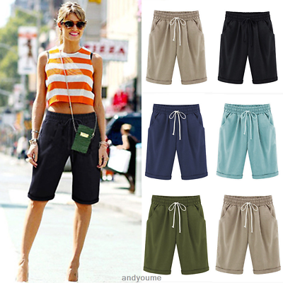 Ladies Combat Chino Cargo Shorts Knee Length Summer Holiday Ladies Combat Chino Cargo Shorts Knee Length Summer Holiday