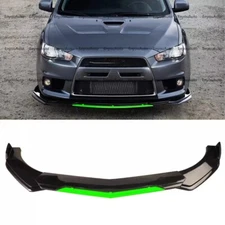For Mitsubishi LANCER Front Bumper Lip Spoiler Splitter Gloss Black Green