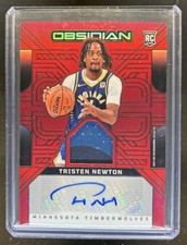 2024-25 Obsidian Tristen Newton Rookie Jersey Ink RC Red Flood Auto #RJI-NEW