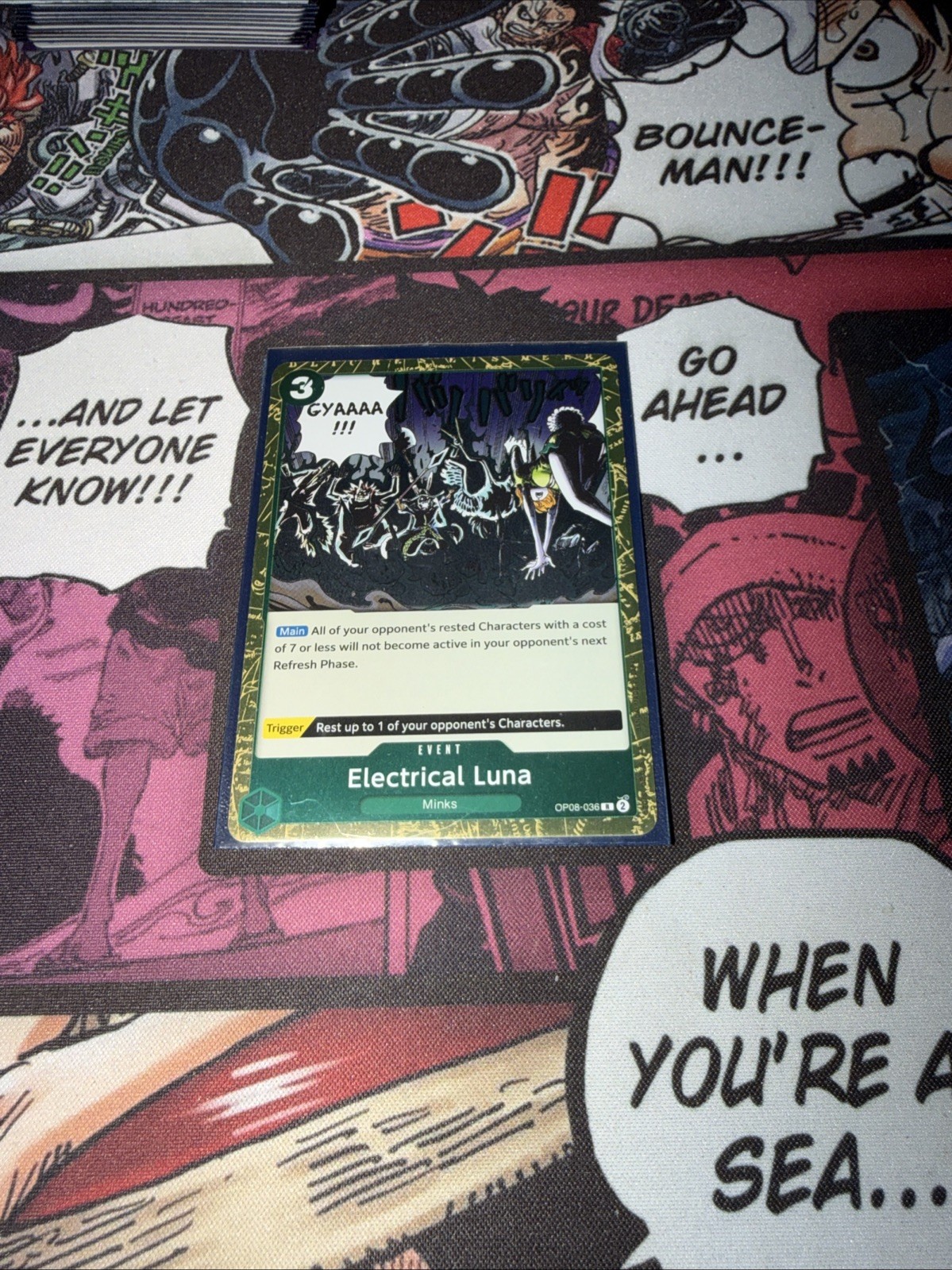 One Piece CCG Electrical Luna Two Legends R Foil Card OP08-036 NM
