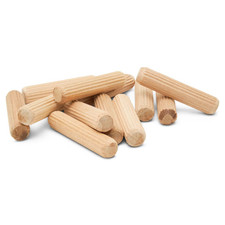 Wooden Dowel Pins 2 X 7/16 Inch, Pack of 100 Fluted Dowel Joints for Woodworking