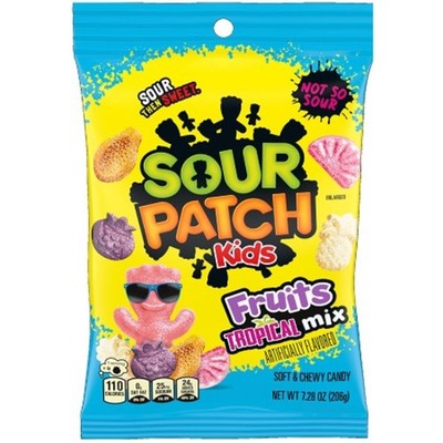 12x Sour Patch Kids Fruits Tropical Mix Candy Soft Chewy Treats Bulk 7.28oz
