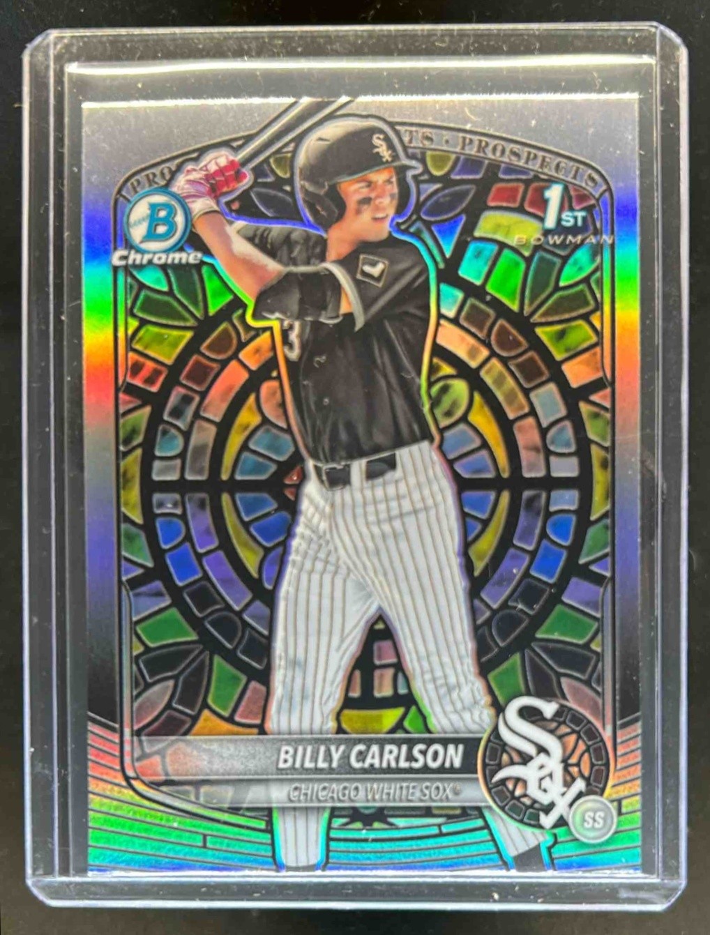 2025 Bowman Draft Billy Carlson Chrome Etched In Glass Variation 1st SSP #BDC-10