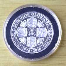 QEII 90th Birthday 2016 Gibraltar BU Silver Layered Half Crown Coin in Capsule
