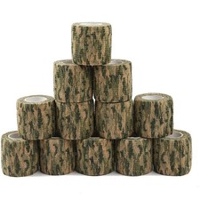 12 Pack Self Adhesive Bandage Wrap, Camouflage Cohesive Tape Light Green Cam...