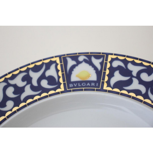 BVLGARI × Rosenthal Frutta Alla Finestra White Blue Plate Luxury