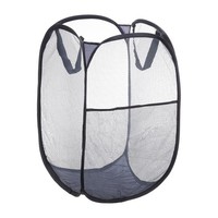 Faltbarer WäSchekorb Mit Griffen Und Seitentasche, FüR Mesh, Blau