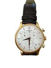 TISSOT TRADITION CHRONOGRAPH T063.617.36.037.00 Gold case with white dial