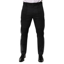 DOLCE & GABBANA Pants Black Gray Cotton Dress Formal Trouser IT50/W36/L 750usd