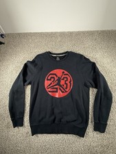 NIKE AIR JORDAN JUMPMAN 23 CREW SWEATSHIRT BLACK RED SIZE MEDIUM