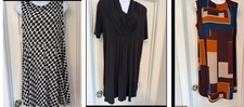 Lot 3 Stretch Dresses Sz 2XL 20 Houndstooth Black Fit Flare AA Studio-a + Fall