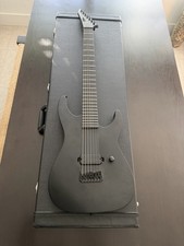ESP LTD M-7HT Baritone Black Metal 7-String Guitar in Black Satin