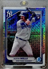 AUSTIN WELLS RARE ROOKIE MOJO REFRACTOR HOLO Chrome RC INVESTMENT Card - YANKEES. rookie card picture