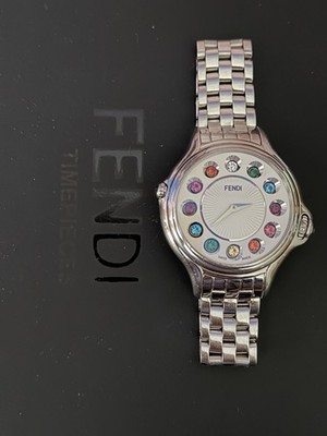 FENDI Crazy Carats Stainless Steel Watch ~ Multicolor Gem Dial