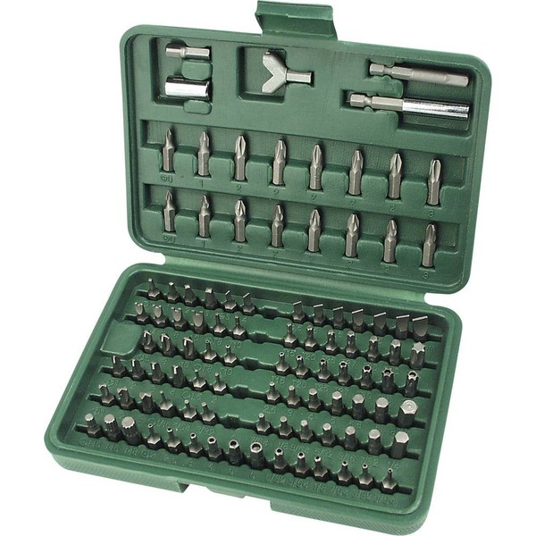 BrüDer Mannesmann M29800 Bit-Set 100Teilig Schlitz, Kreuzschlitz Phillips,-image
