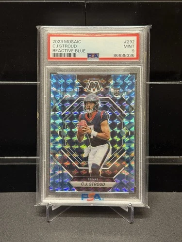 2023 Mosaic C.J. Stroud Reactive Blue RC Rookie Texans PSA 9 Mint