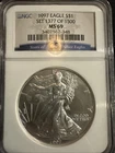 1997 American Silver Eagle Dollar NGC MS69 Special Label 1377 Of 1500