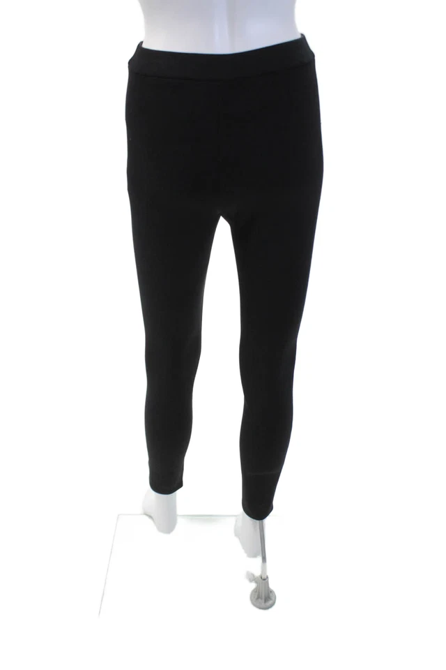 Leggings al tobillo Theory para mujer lisos de tiro alto negros talla P Foto 3 de 4