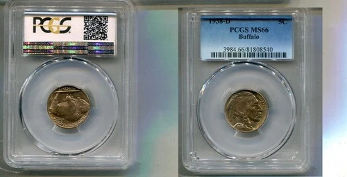 1938 D BUFFALO HEAD NICKEL TYPE COIN PCGS MS66 7269T