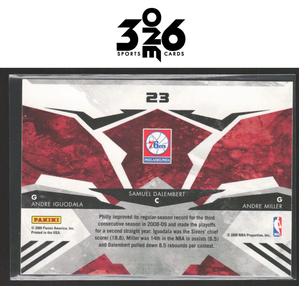 Iguodala Dalembert Miller 2009-10 Panini Rookies & Stars Team Leaders - Image 2 of 2