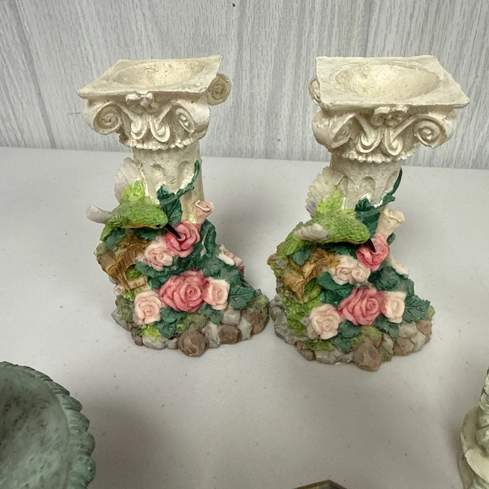 LOTE 10 Casa de Bonecas Miniatura Jardim de Fadas Banco Pedestal Gnomo Sapo Well Fonte - Imagem 3 de 4