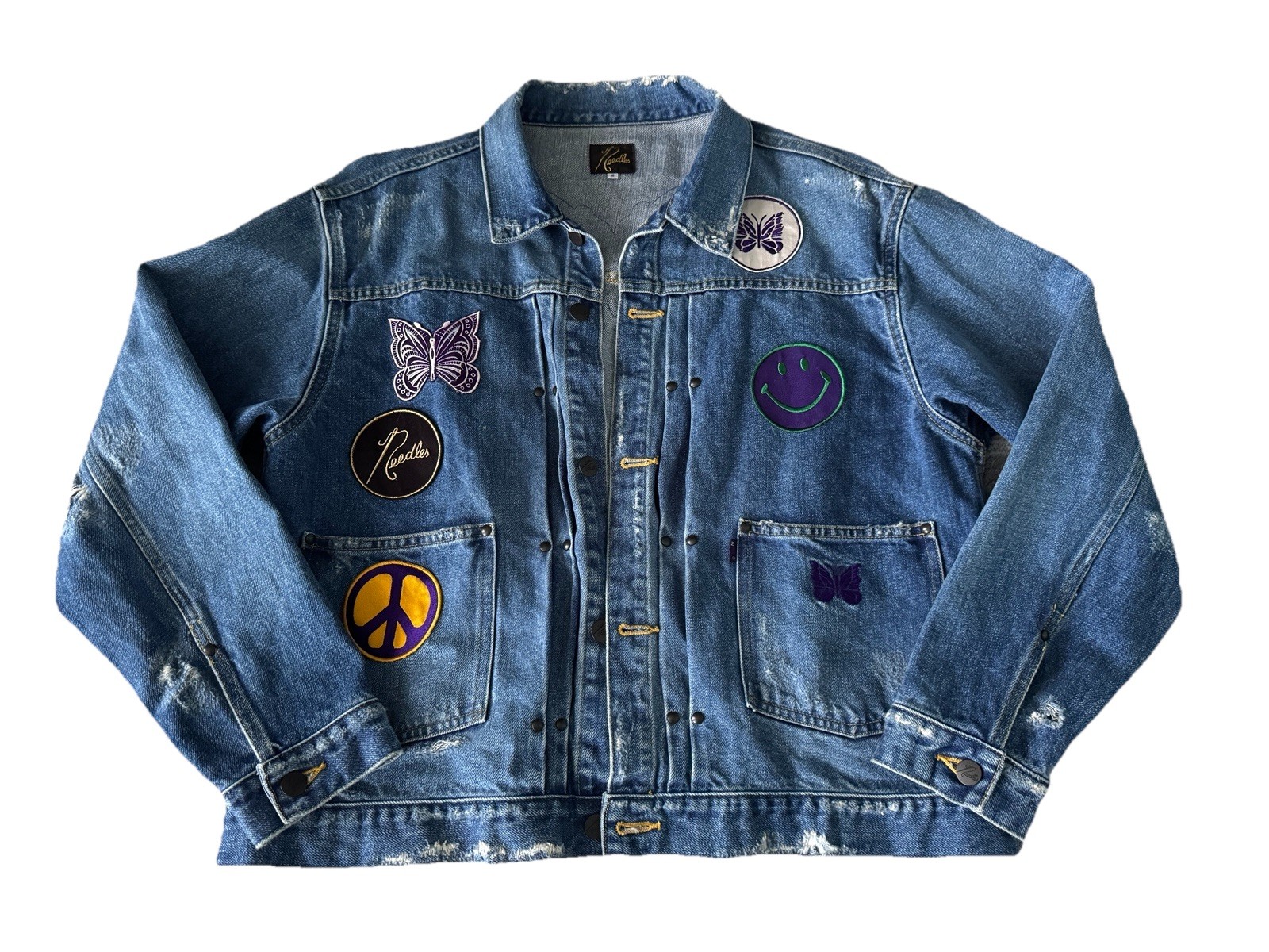 Needles Denim Assorted Patchwork Distress Denim J… - image 1