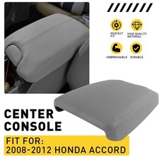 Fits 2008-2012 Accord Leather Honda Gray Center Console Lid Armrest Cover