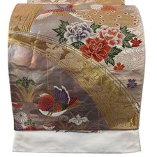 Japanese Kimono Fukuro obi excellent item Juraku signature certificate stamp