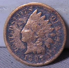 1897 Indian Head Cent penny  Actual Coin L@@k   Free Ship at510