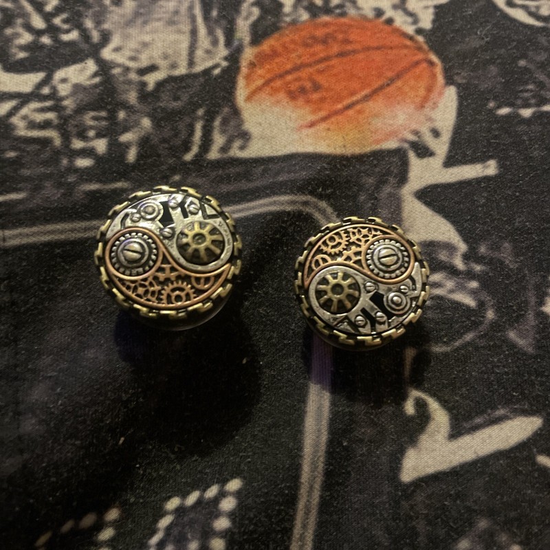 1 PAIR (2 pieces) 1” Steampunk Gears Plugs Gauges