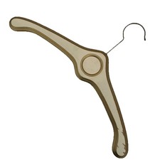 Vintage Wood Hanger Hollywood Regency Style Gold White Wooden Coat Wedding Dress