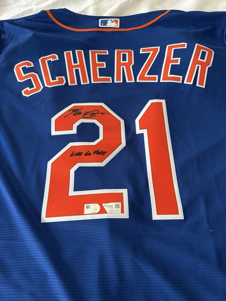 Max Scherzer Signed New York Mets Nike Authentic Jersey. Fanatics Certified - Image 2 of 4