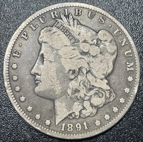 1891-CC Morgan Silver Dollar $1 Fine Semi-Key Date Carson City