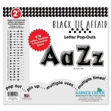 Barker Creek Letter Pop-Outs, 2" Black Tie Affair, Multicolor Designer Letter...