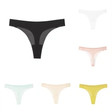 Wardrobe Essential Women's Comfortable Ice Silk Low Waist Seamless Thong