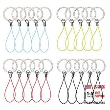 20 Pieces Nylon Keychain Lanyard for USB Flash Drive Key Fob Lanyard with