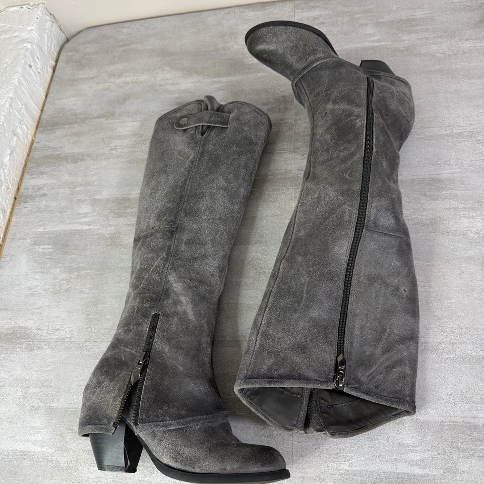 Botas de gamuza hasta la rodilla Fergie Footwear para mujer US 5,5 M/negras/grises Foto 2 de 4